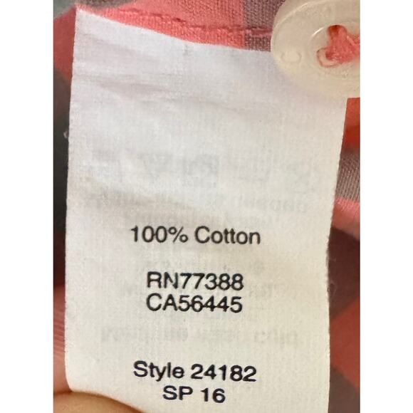 J.Crew Men’s Button Down Shirt – Large – Coral & Gray Check – 100% Cotton - Picture 3 of 3